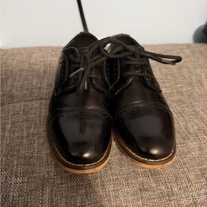 Classic Black Leather Kids Shoes